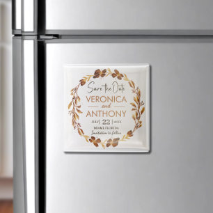 Simple Summer   Fall Floral Wedding Save The Date Magnet