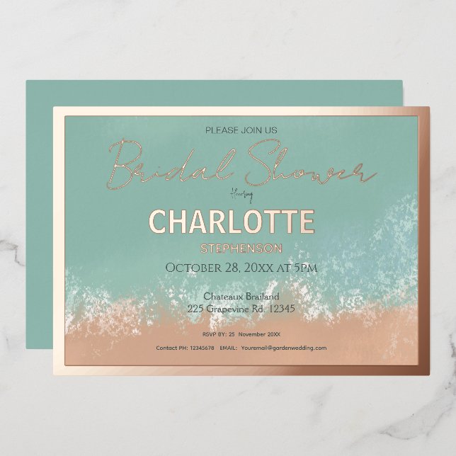 Simple Summer Seaside Beach Wedding Gold (Front/Back)