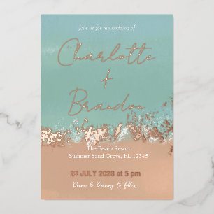 Simple Summer Seaside Beach Wedding Rosegold