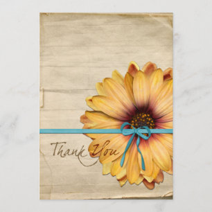 Simple Sunflower Natural Organic Thank You Custom