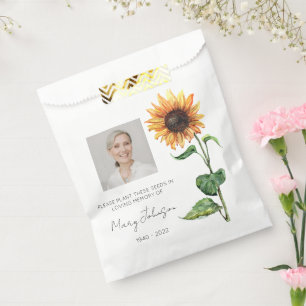 Simple Sunflower Photo Funeral Seed Favour Bag
