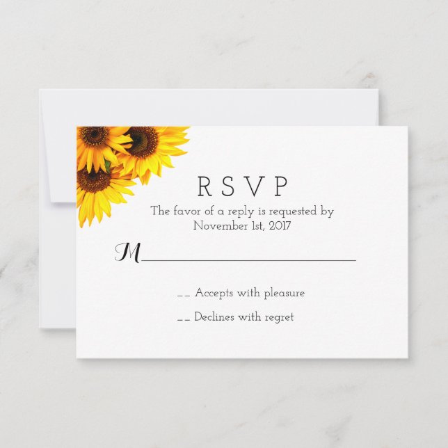 Simple Sunflower RSVP Card (Front)