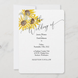 Simple Sunflower Wedding Invitation design