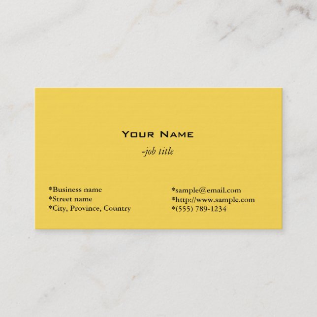 simple, sunlight business card. card (Front)