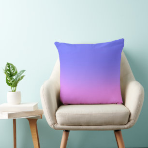 Simple Sunset Ombre Effect Blue & Pink Throw Pillow