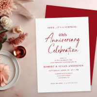 Simple Surprise 40th Wedding Anniversary Ruby Red