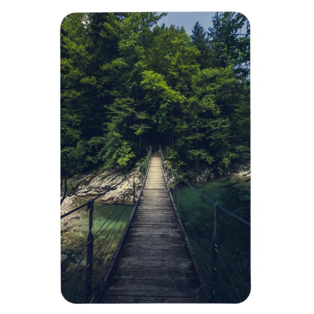 Simple suspension bridge over river Idrijca, Slove Magnet (Vertical)