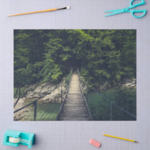 Simple suspension bridge over river Idrijca, Slove Tissue Paper