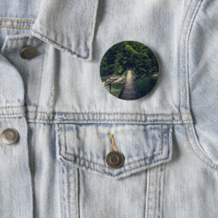 Simple suspension bridge river Idrijca, Slovenia 2 Inch Round Button