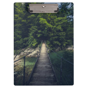 Simple suspension bridge river Idrijca, Slovenia Clipboard