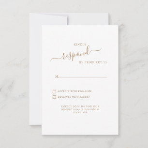 Simple Swash Gold Texte Blanc Mariage RSVP
