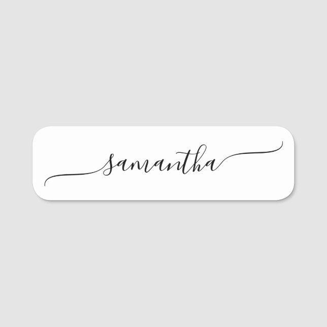 Simple Swash Signature Script Name Tag (Front)
