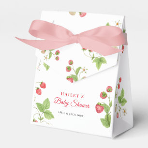 Simple Sweet Greenery Strawberry Baby Shower Favor Box