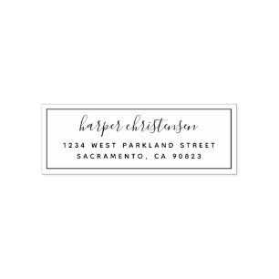 Simple Sweet Handwritten Script Return Address Self-inking Stamp
