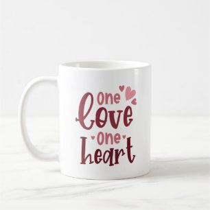 Simple Sweet Love One Love One Heart Romantic Cute Coffee Mug