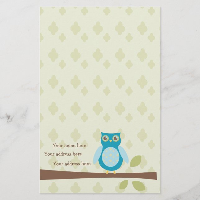 Simple Sweet Owl Stationery (Front)