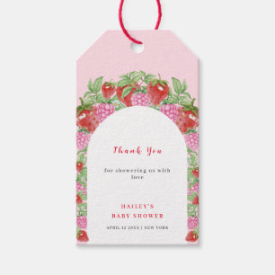 Simple Sweet Strawberry Arch Baby Shower Gift Tags