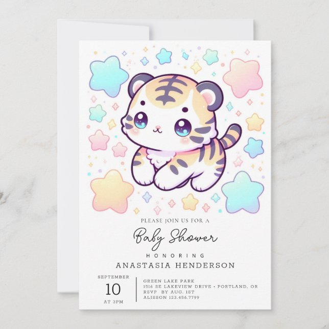 Simple Sweet Tiger Baby Shower Invitation (Front)