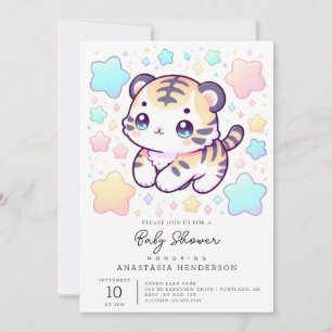 Simple Sweet Tiger Baby Shower Invitation
