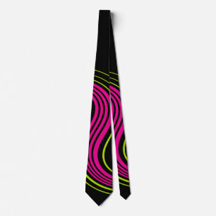 Simple Swirl in Lime Green, Hot Pink and Black Tie