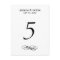 Simple swirl table number card wedding reception