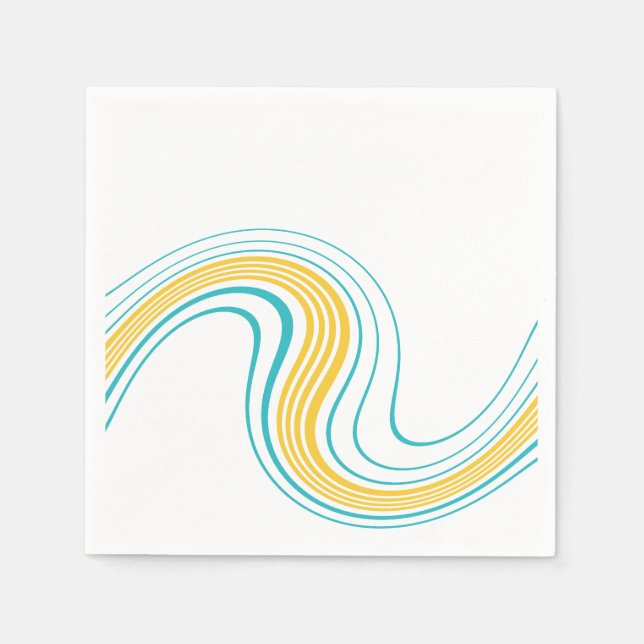 Simple Swirl - Turquoise and Yellow Napkin (Front)