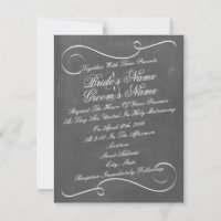 Simple Swirls Chalk Inspired Wedding Invite