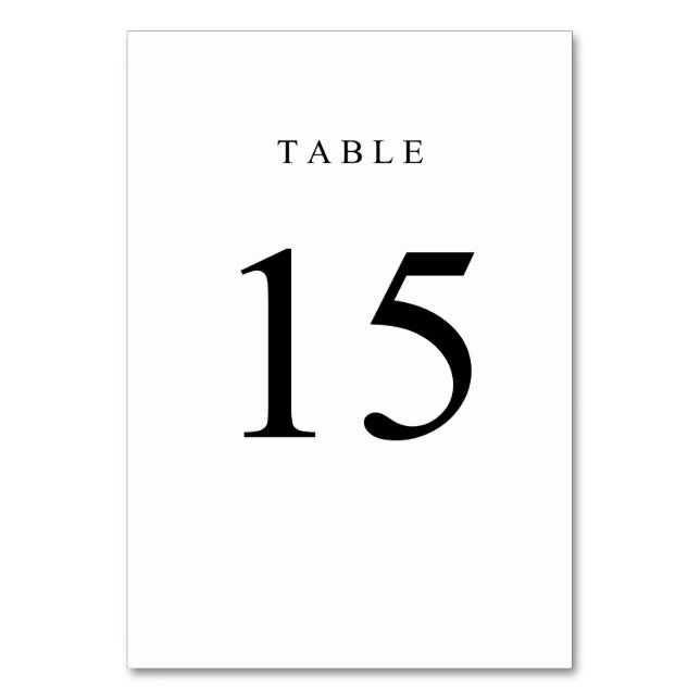 Simple Table Number - 15 (Front)