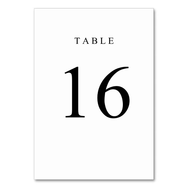 Simple Table Number - 16 (Front)