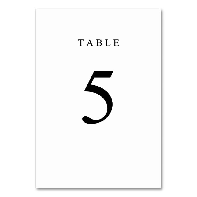 Simple Table Number - 5 (Front)