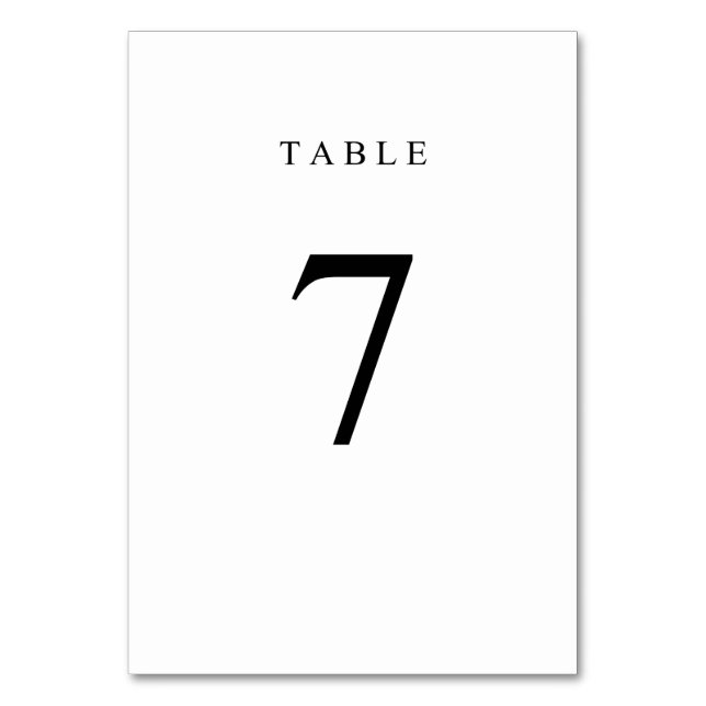 Simple Table Number - 7 (Front)