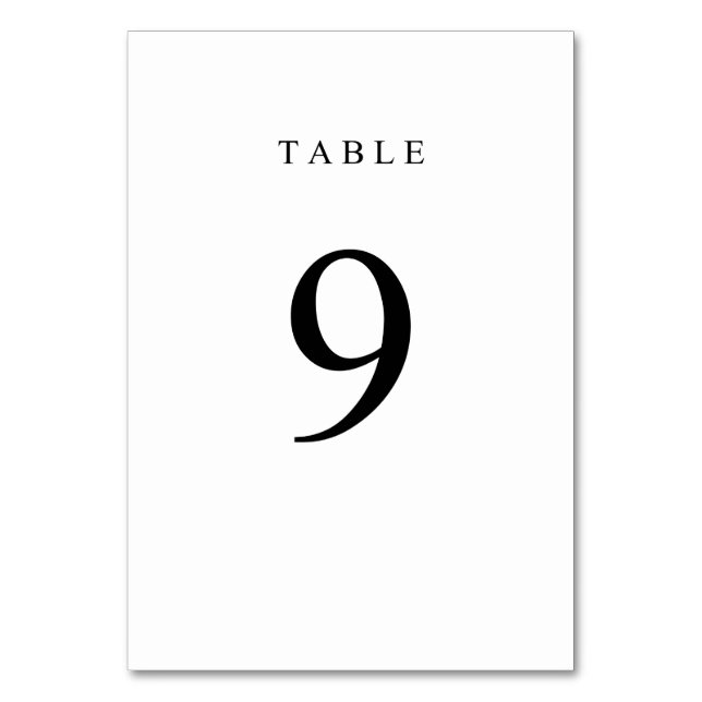 Simple Table Number - 9 (Front)