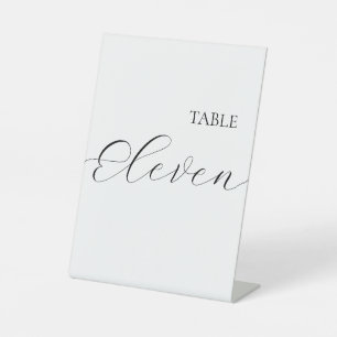 Simple Table Number Eleven Pedestal Sign