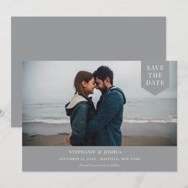 Simple Tag Photo Save The Date (Front/Back)