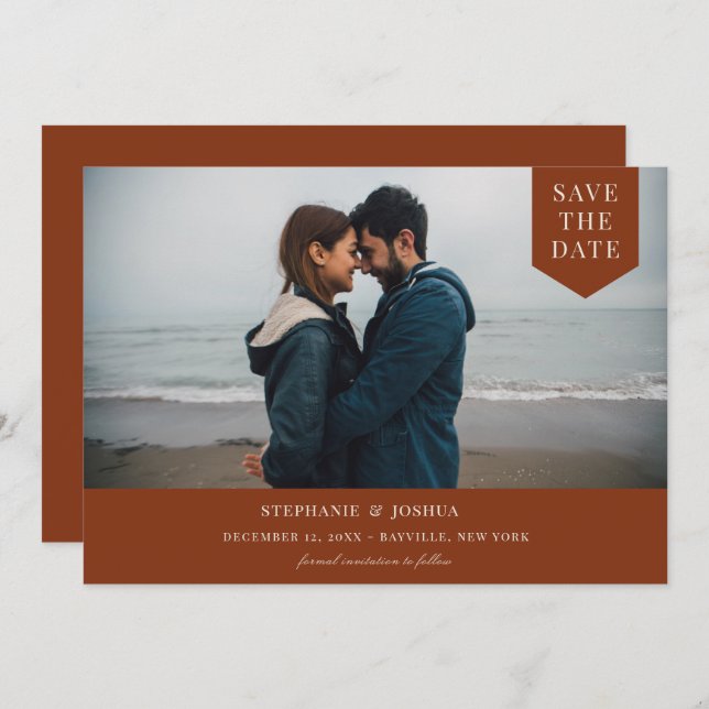 Simple Tag Photo Save The Date (Front/Back)