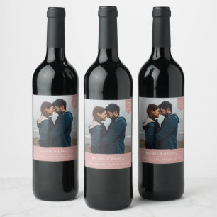 Simple Tag Photo Save The Date Wine Label