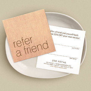 Simple Tan beige Linen Customer Referral