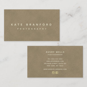 Simple Tan Modern Minimalistic Professional Business Card