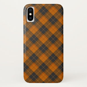 Simple tartan diagonal pattern in dark orange Case-Mate iPhone case