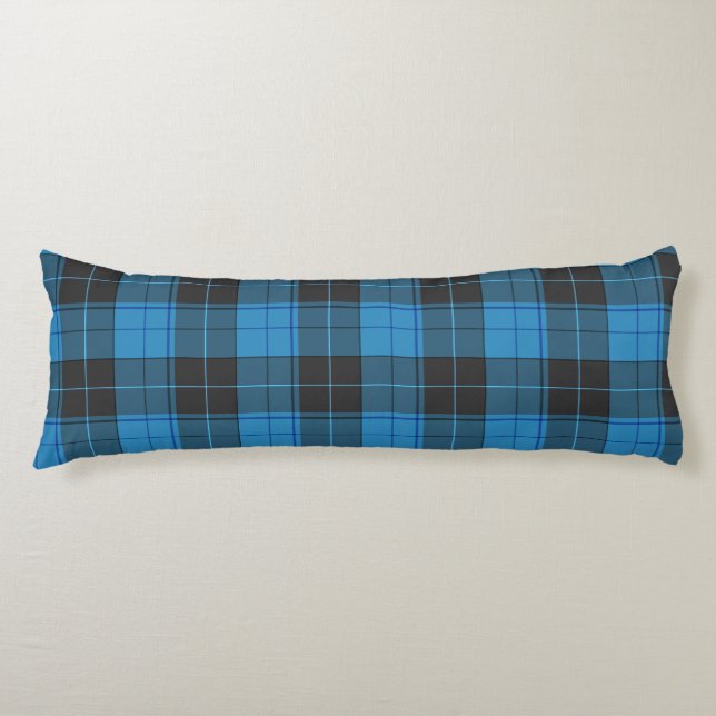 Simple Tartan Pattern in Dark Blue Body Pillow (Front)