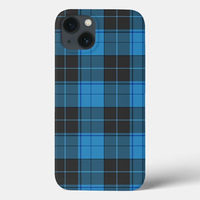 Simple Tartan Pattern in Dark Blue Case-Mate iPhone Case (Back)
