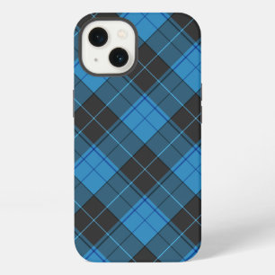 Simple tartan pattern in dark blue iPhone 13 case