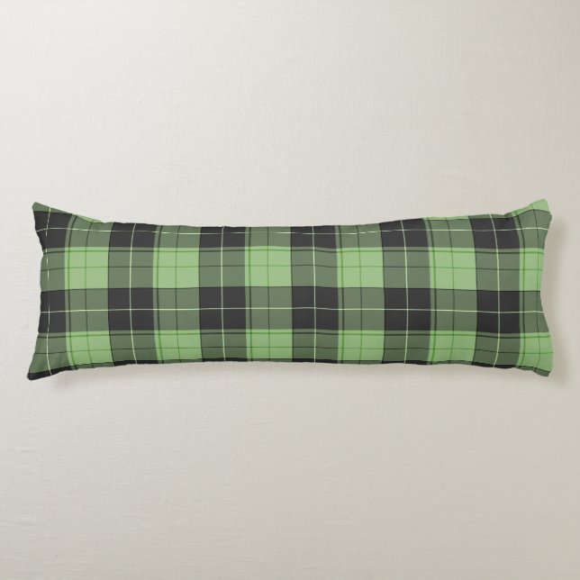 Simple tartan pattern in Light green Body Pillow (Front)