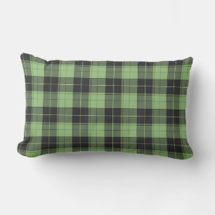 Simple tartan pattern in Light green Lumbar Pillow