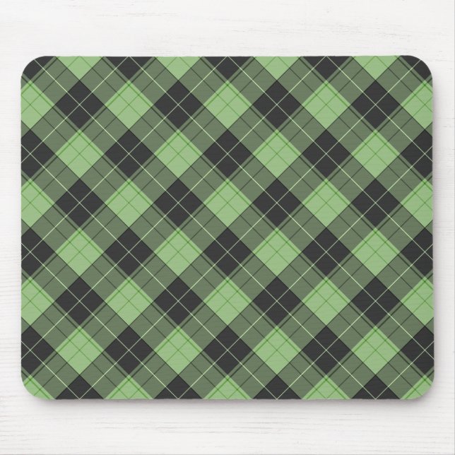 Simple tartan pattern in Light green Mouse Pad (Front)