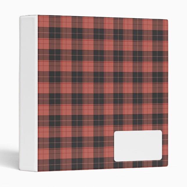 Simple tartan pattern in red binder (Front/Spine)