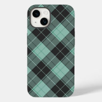 Simple tartan pattern in turquoise Case-Mate iPhon