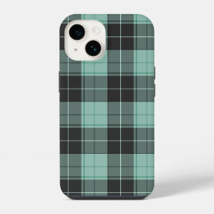 Simple tartan pattern in turquoise iPhone 14 case