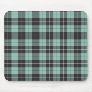 Simple tartan pattern in turquoise mouse pad