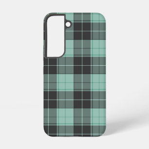 Simple tartan pattern in turquoise samsung galaxy case